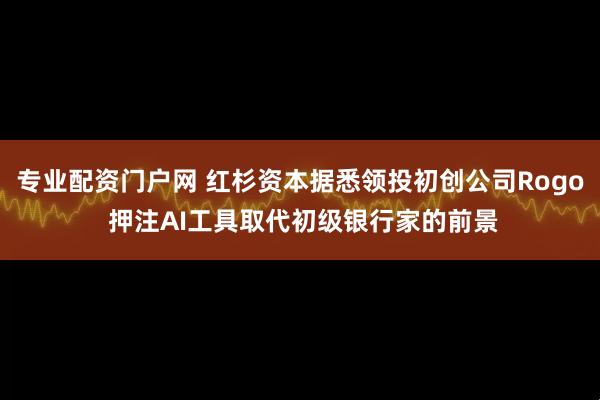 专业配资门户网 红杉资本据悉领投初创公司Rogo 押注AI工具取代初级银行家的前景